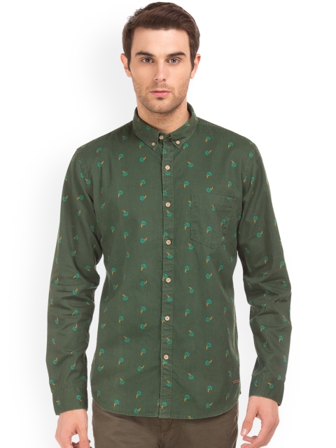 

Cherokee Men Green Regular Fit Printed Casual Shirt