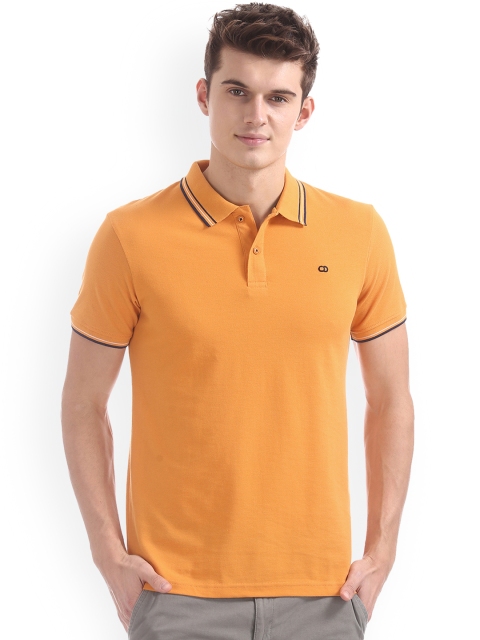 

Ruggers Men Orange Solid Polo Collar T-shirt