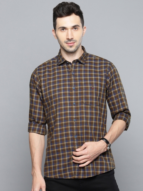 

Louis Philippe Sport Men Brown & Blue Slim Fit Checked Casual Shirt