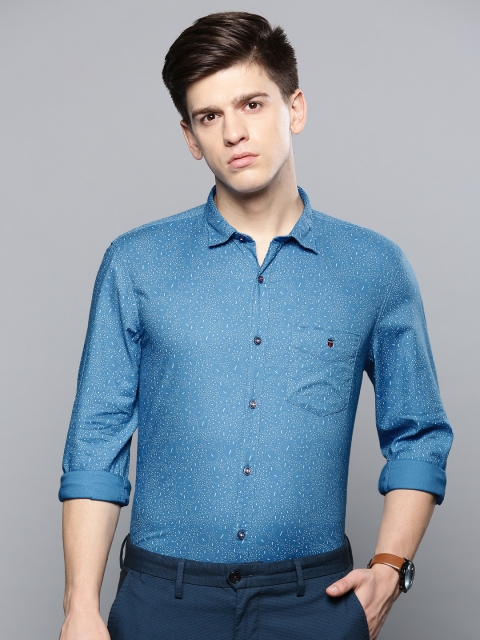 

Louis Philippe Sport Men Blue Super Slim Fit Printed Casual Shirt