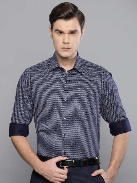 

Louis Philippe Men Navy Blue Slim Fit Printed Formal Shirt
