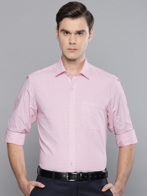 

Louis Philippe Men Pink & white Slim Fit Checked Semiformal Shirt