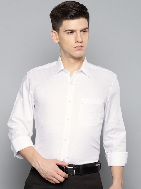 

Louis Philippe Men White Self-Design Slim Fit Formal Shirt