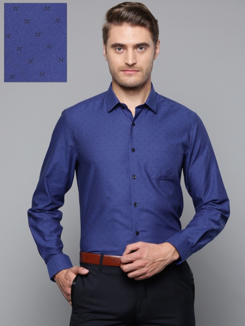 

Louis Philippe Men Blue Slim Fit Printed Formal Shirt