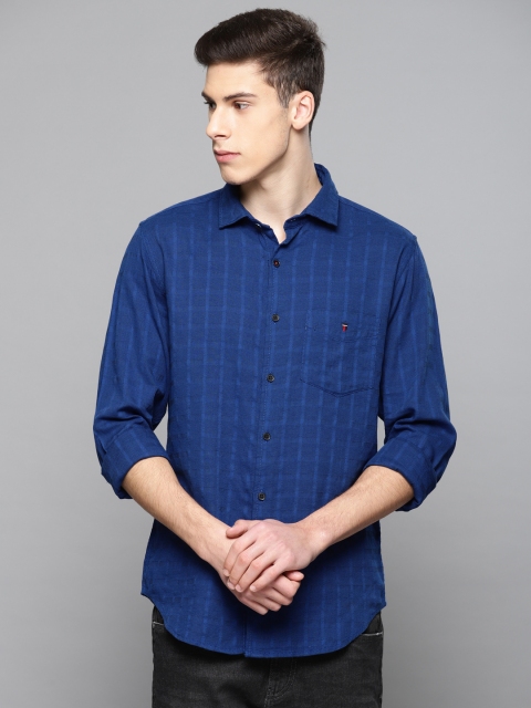 

Louis Philippe Sport Men Blue Slim Fit Checked Casual Shirt