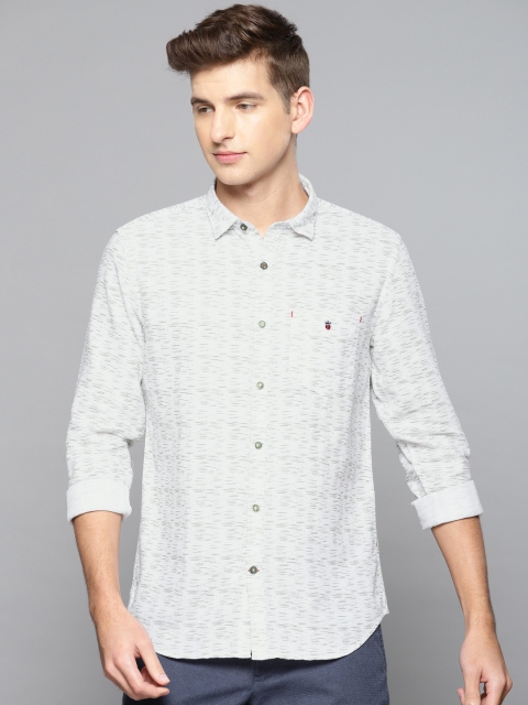 

Louis Philippe Sport Men White & Green Super Slim Fit Printed Casual Shirt