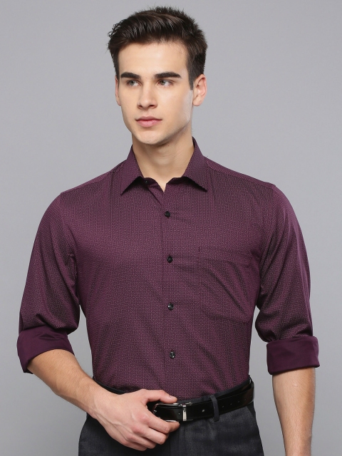 

Louis Philippe Men Purple Slim Fit Printed Formal Shirt
