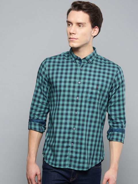 

Louis Philippe Sport Men Blue Super Slim Fit Checked Casual Shirt
