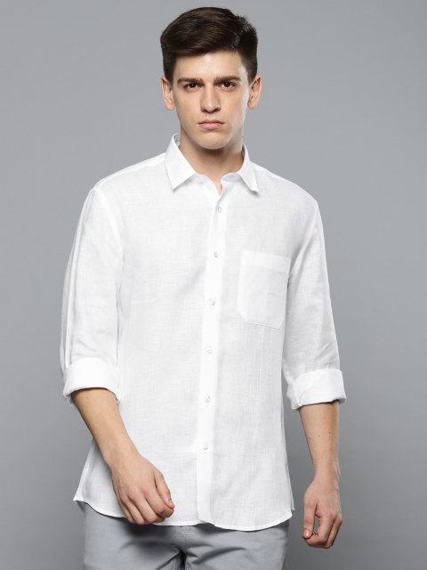 

Louis Philippe Men White Linen Slim Fit Solid Casual Shirt