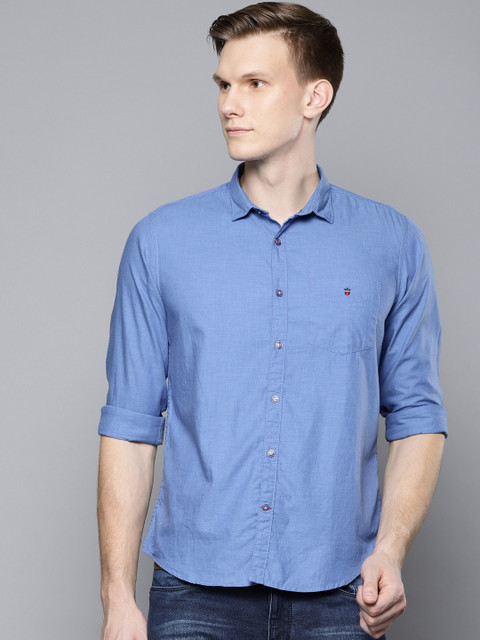 

Louis Philippe Sport Men Blue Super Slim Fit Solid Casual Shirt