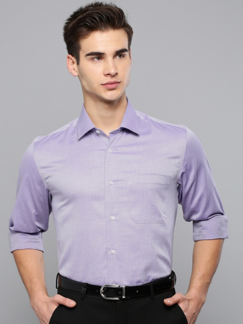 

Louis Philippe Men Lavender Slim Fit Self Design Formal Shirt