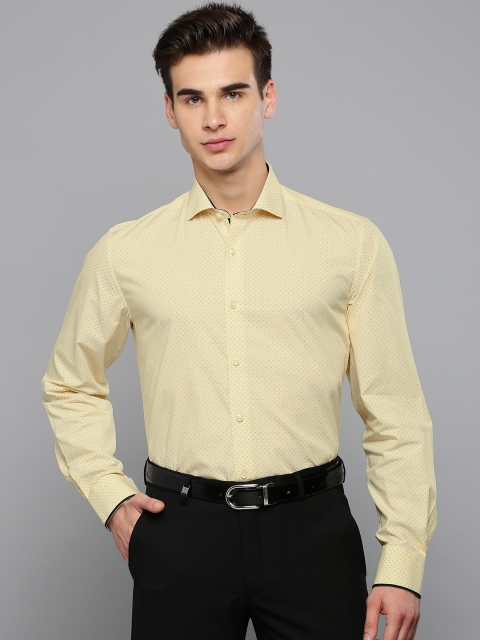 

Louis Philippe Men Yellow Slim Fit Printed Formal Shirt