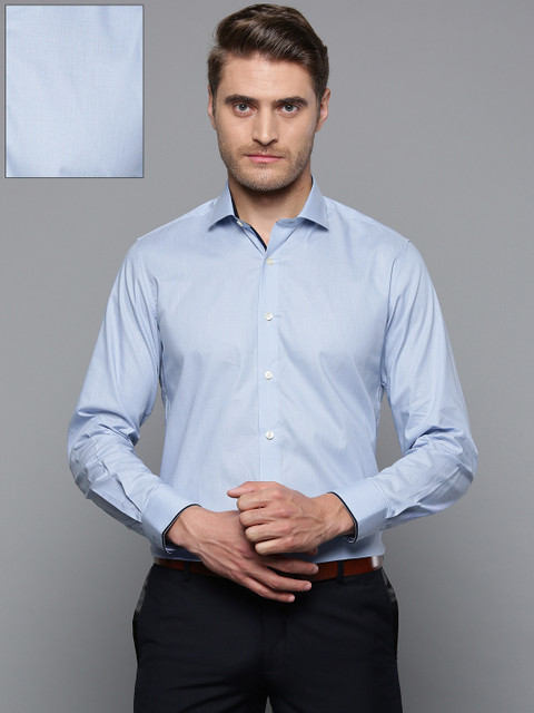 

Louis Philippe Men Blue Slim Fit Striped Formal Shirt