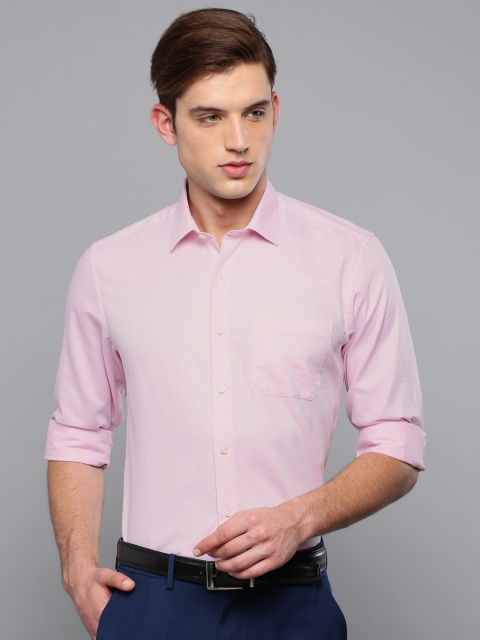 

Louis Philippe Men Pink Slim Fit Self Design Formal Shirt