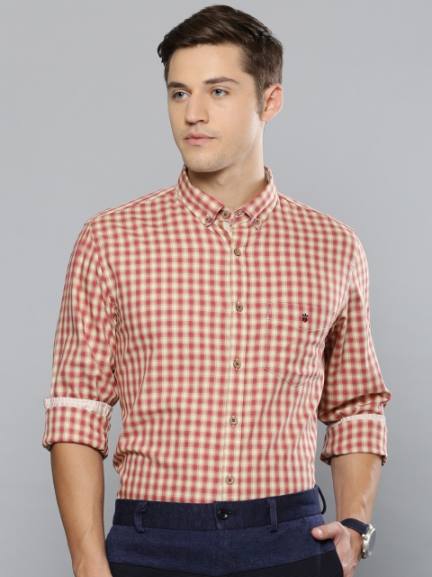 

Louis Philippe Sport Men Beige & Red Slim Fit Checked Casual Shirt