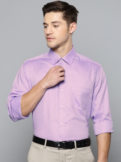

Louis Philippe Men Lavender Slim Fit Self Design Formal Shirt