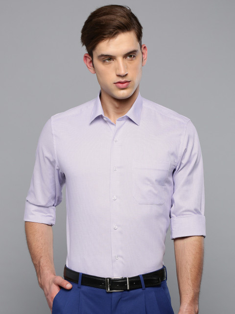 

Louis Philippe Men Lavender Slim Fit Self Design Formal Shirt