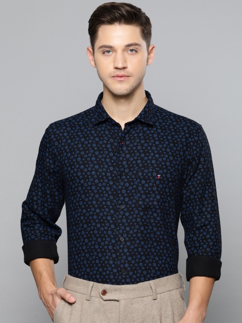 

Louis Philippe Sport Men Black & Blue Printed Super Slim Fit Smart Casual Shirt