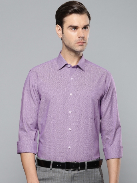 

Louis Philippe Men Purple & White Slim Fit Self Design Formal Shirt