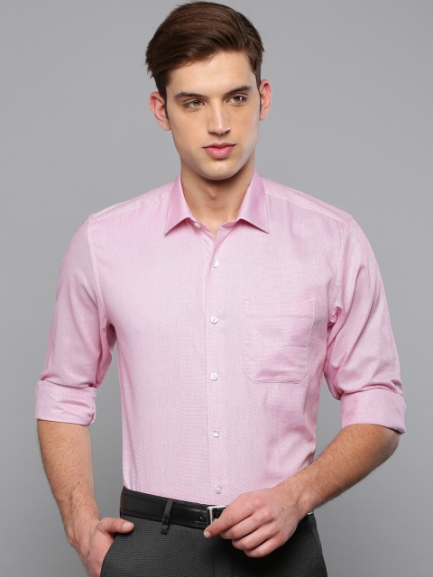 

Louis Philippe Men Pink Slim Fit Self Design Formal Shirt