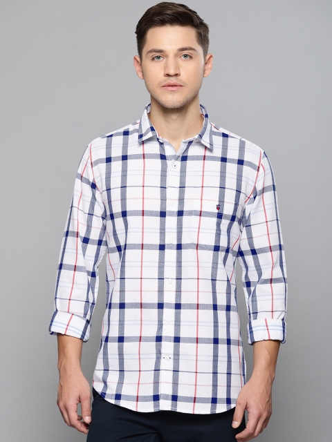 

Louis Philippe Sport Men White & Navy Super Slim Fit Checked Casual Shirt