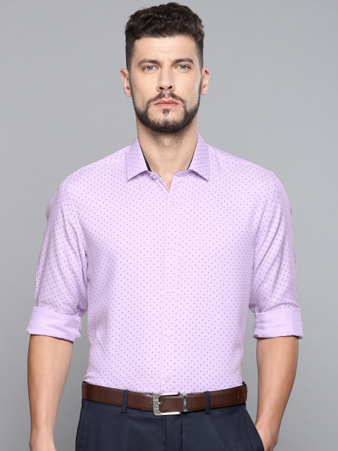 

Louis Philippe Men Lavender & Blue Slim Fit Printed Formal Shirt