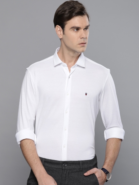 

Louis Philippe Sport Men White Super Slim Fit Solid Knitted Smart Casual Shirt