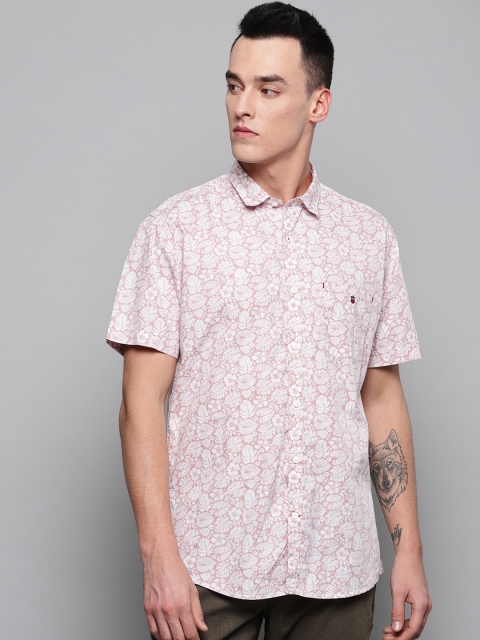 

Louis Philippe Sport Men Pink & White Printed Slim Fit Casual Shirt
