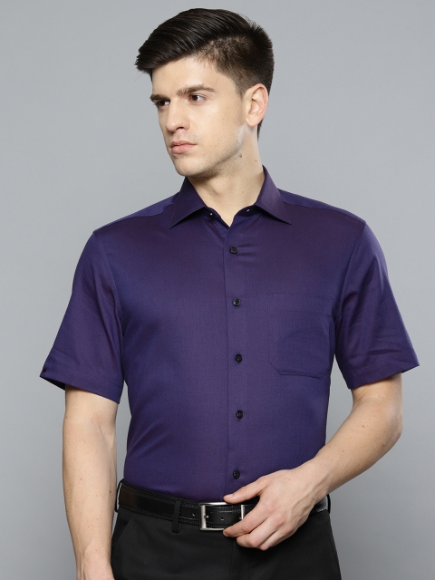 

Louis Philippe Men Purple Classic Regular Fit Self Design Formal Shirt