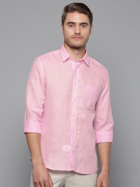 

Louis Philippe Men Pink Linen Slim Fit Solid Casual Shirt
