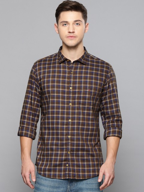 

Louis Philippe Sport Men Brown & Navy Blue Slim Fit Checked Casual Shirt