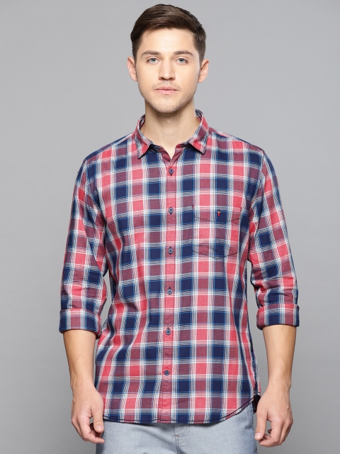 

Louis Philippe Sport Men Blue & Pink Checked Super Slim Fit Casual Shirt