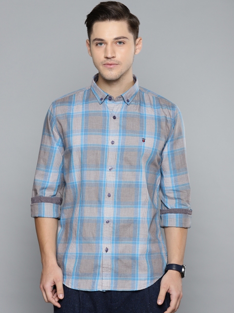 

Louis Philippe Sport Men Grey & Blue Slim Fit Checked Casual Shirt