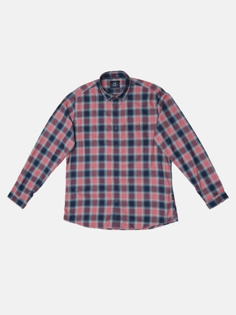 

Louis Philippe Sport Men Pink & Blue Slim Fit Checked Casual Shirt