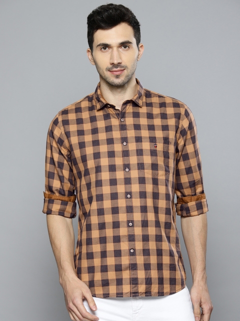 

Louis Philippe Sport Men Brown & Mustard Slim Fit Checked Casual Shirt