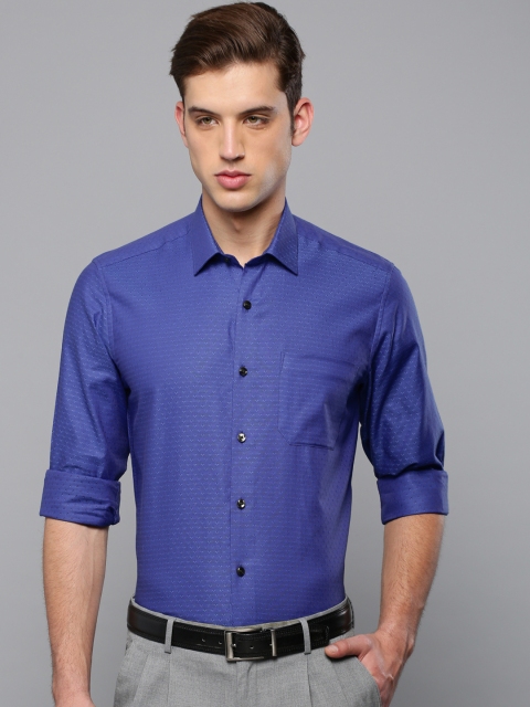 

Louis Philippe Men Blue Slim Fit Self Design Formal Shirt