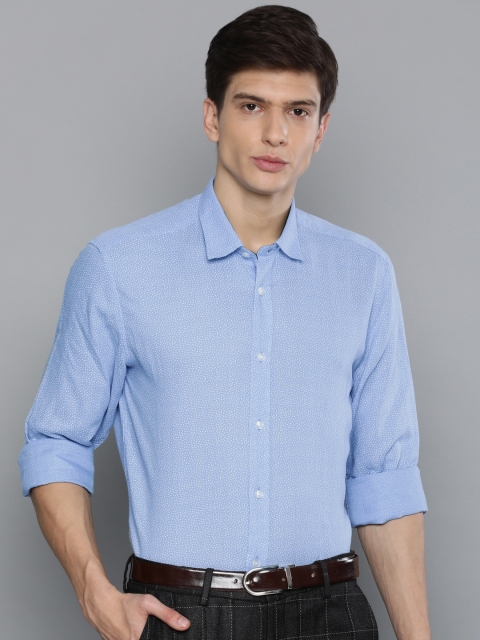 

Louis Philippe Men Blue Slim Fit Printed Formal Shirt