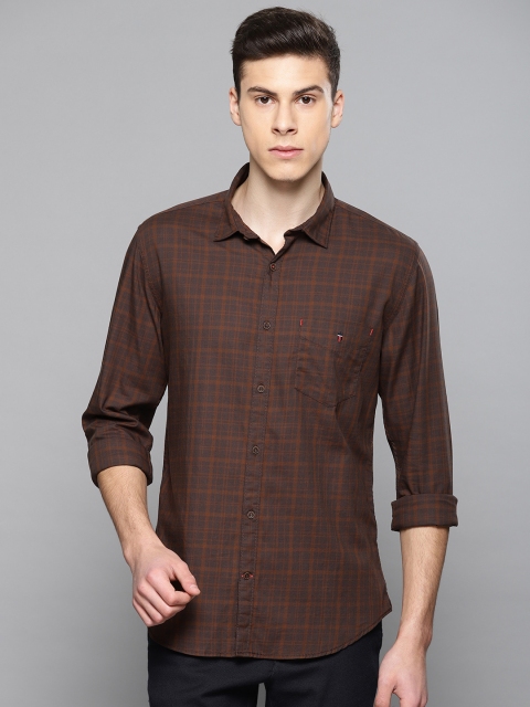 

Louis Philippe Sport Men Brown Super Slim Fit Checked Casual Shirt