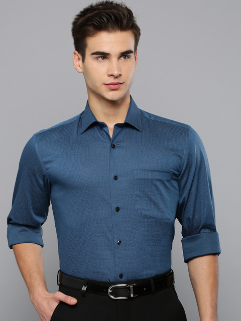 

Louis Philippe Men Teal Blue Slim Fit Solid Formal Shirt