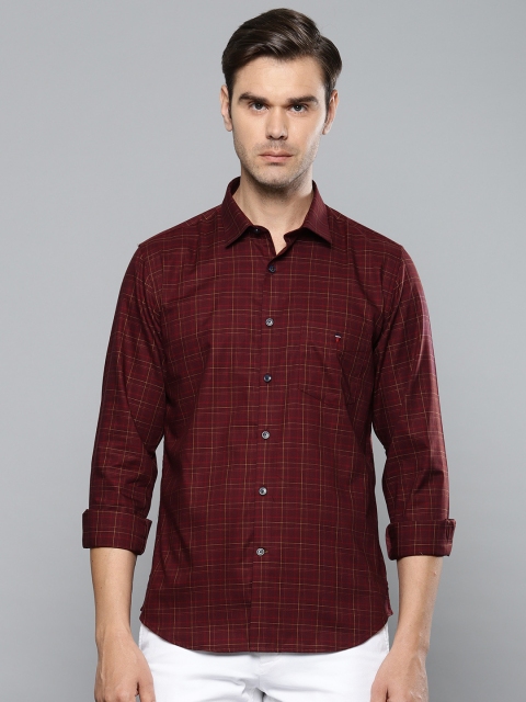 

Louis Philippe Sport Men Burgundy & Red Slim Fit Checked Casual Shirt
