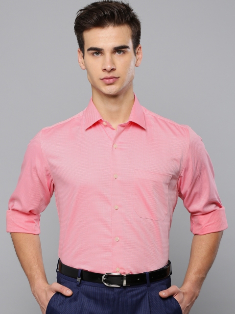 

Louis Philippe Men Pink Slim Fit Self Design Formal Shirt