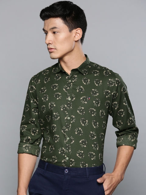 

Louis Philippe Sport Men Green Super Slim Fit Printed Casual Shirt