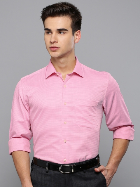 

Louis Philippe Men Pink Slim Fit Self Design Formal Shirt