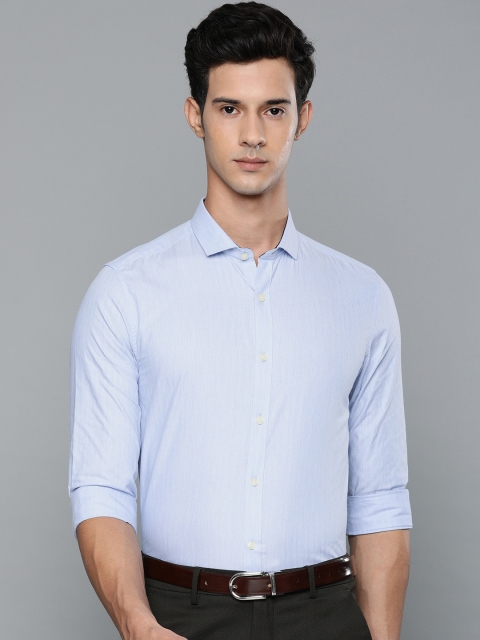 

Louis Philippe Men Blue Super Slim Fit Self Design Formal Shirt