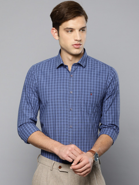 

Louis Philippe Sport Men Blue Super Slim Fit Checked Smart Casual Shirt