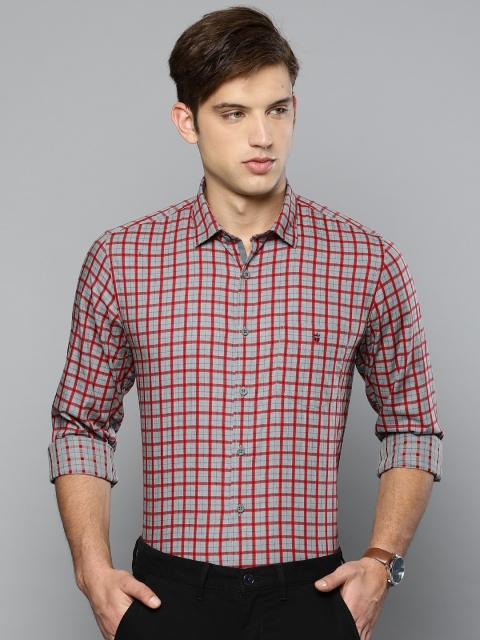 

Louis Philippe Sport Men Grey & Red Super Slim Fit Checked Casual Shirt