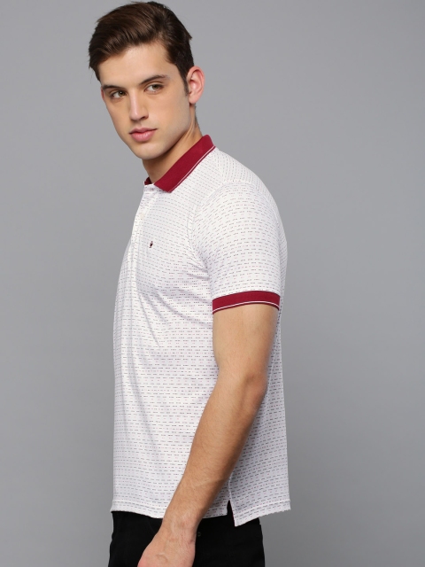 

Louis Philippe Men White Printed Polo Collar T-shirt