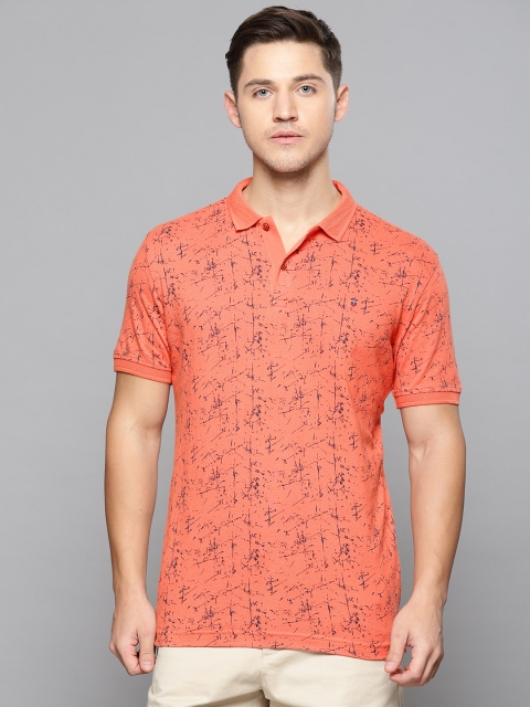 

Louis Philippe Sport Men Orange Printed Polo T-shirt