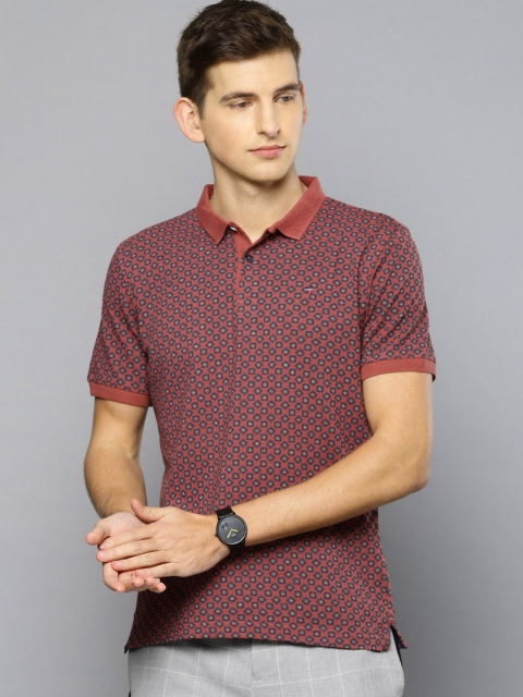 

Louis Philippe Sport Men Brown Printed Polo Collar T-shirt