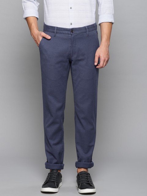 

Louis Philippe Sport Men Blue Slim Fit Self Design Regular Trousers